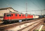 SBB Re 4/4'' 11291 + Re 4/4'' 11213 + COOP Railshop Wagen - Lagenthal - 11.08.2000