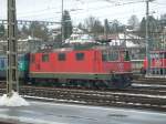 Diese RE 4/4 steht am 6.1. abgestellt im Bahnhof von Bern.