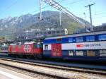 Die ersten Versuchsfahrten des neuen HVZ-Dostos fr den ZVV fr die Rush Hour, fand am 4.10.2012 im Churer Rheinthal statt.
Die Zwischenwagen sind aus den lteren Zgen der Reihe Re 450 / DPZ. An dessen sind nun in den DPZ Zgen die neune NDW ( NIederflur Doppelstock Wagen ) von Bombardier eingereiht.