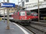 SBB - 11301 mit IR nach Brig im Bahnhof Lausanne am 17.09.2013