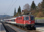 SBB: IR Zürich HB-Singen mit der Re 4/4 11304 anlässlich der Bahnhofsdurchfahrt Jestetten am 18.
