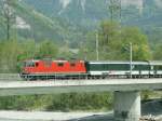 Re 4/4 II mit dem Rheintalexpress (REX) nach St.Gallen bei Bad Ragaz.24.04.07