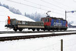 SBB CARGO Re 421 388-0 auf Rangierfahrt bei Gettnau am 7. Februar 2019.
Foto: Walter Ruetsch