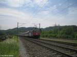 Re 421 396-3 mit EC 195 nach Mnchen am 24.5.08 bei der Tssmhle Eingangs Winterthur.