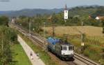 Re 421 383-1 und CD 380 319 als Tfzf(D) 93406 (Nrnberg Hbf-Basel) bei Denzlingen 25.9.11