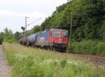 421 397-1 mit Kesselwagenzug in Fahrtrichtung Sden. Aufgenommen zwischen Friedland(HAN) und Eichenberg am 14.06.2013.