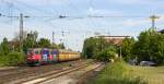 SBB Cargo 421 377-3 und eine weitere Lok dieser Baureihe mit einem ARS/Altmann-Autotransportzug in Bamberg (21.05.2014)