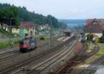 421 390-6 der SBB Cargo durchfährt am 11. Juni 2014 solo Kronach in Richtung Lichtenfels.