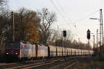 SBB Cargo 421 383+421 380 am 3.12.13 mit einem NIAG Kohlezug in Ratingen-Lintorf.