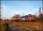 Am frhen Morgen schepperte heute 421 371 mit ihrem Kesselzug aus Richtung Falkenberg/E. - nach Cottbus, Uebigau, 14.02.07.