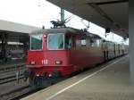 Die Re 436 112-7 hat angekoppelt und hat die Br182 515-7 abgelst und fhrt mit dem Sonderzug nun nach Luzern. 19.4.2008
Basel Bad Bf