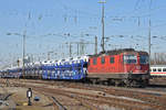 Re 430 350-9 durchfährt den badischen Bahnhof. Die Aufnahme stammt vom 26.02.2019.