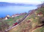 Re 4/4 11350 bei Arth Goldau am 06.03.2000. 