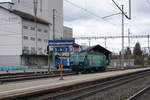 Eisenbahndienstleister Gmbh/EDG.
Getreidezug mit der EDG Re 446 016, ehemals SOB, SBB,  Sursee – Herzogenbuchsee – Basel Badischer Bahnhof vom 12. Februar 2020.
Rangierfahrt in Herzogenbuchsee.
Foto: Walter Ruetsch  