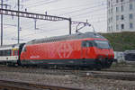 Re 460 086-2 durchfährt den Bahnhof Pratteln. Die Aufnahme stammt vom 23.03.2021.