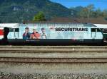 Die in Biasca ausgestellte Lok Re 460 114-2 wirbt fr das SBB-Tochterunternehmen Securitrans.