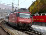 SBB - 460 065-6 mit IR bei der einfahrt in den Bahnhof Olten am 31.10.2010