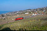 Am 17.04.2021 ist SBB Re 460 104-3 unterwegs als IR15 2513 von Genf Flughafen nach Luzern und konnte hier bei Bossière aufgenommen werden.