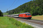 Re 460 021-9 fährt Richtung Bahnhof Tecknau.