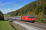 Re 460 033-4 fährt Richtung Bahnhof Tecknau.