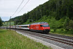 Re 460 080-5 fährt Richtung Bahnhof Tecknau.