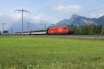 Re 460 046-6 fhrt am 12.9.09 mit dem IR 1773 von Bad Ragaz nach Maienfeld.