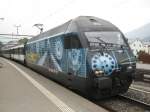 Re 460 080 mit IR 1778 im Bahnhof Bad Ragaz, 15.10.2010.