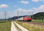 Am 25.Juli 2013 war 460 109 mit einem Schnellzug zwischen Wauwil und St.