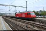 Re 460 110-0  Mariaberg  als IC 967 (IC 61) von Basel SBB (CH) nach Interlaken Ost (CH) erreicht den Bahnhof Liestal (CH) auf der Hauensteinstrecke (500).
[10.7.2018 | 11:06 Uhr]