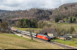 Re 460 042 hat am 4. März 2017 mit ihrem IC Basel SBB - Brig soeben den alten Hauensteintunnel verlassen und fährt jetzt talwärts gegen Olten.<br>
Die Hauenstein-Basislinie ist an den Wochenenden vom 25./26. Februar und 4./5. März 2017 wegen Bauarbeiten gesperrt und die IC Basel - Interlaken, Basel - Brig sowie einige Güterzüge werden über die alte Hauensteinstrecke umgeleitet. Die Regionalzüge werden durch Busse ersetzt um auf der einspurigen Strecke genügend Kapazität zu schaffen.