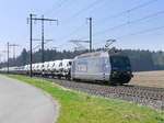 BLS - 465 011-5 unterwegs mit Güterzug bei Lyssach am 25.03.2017