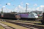 Am 01.08.2016 stand Re 4/4 185 (425 185-6)  Lalden  zusammen mit BLSC/railcare Re 465 017-2  Pink Panther  und weiteren BLSC Loks abgestellt in Basel Bad Bf und warteten auf ihren nächsten
