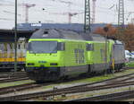 BLS - 465 012-3 + 465 + 475 abgestellt im Badischen Bahnhof in Basel am 04.12.2022