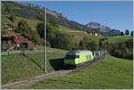 Die BLS Re 465 002  Gornergrat  ist mit dem Golden Pass Express GPX 4065 bei Enge im Simmental unterwegs. 

7. Oktober 2023