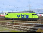 BLS - Lok 465 012-3 abgestellt im Badischen Bahnhof in Basel am 04.02.2024