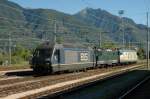 Ein BLS elok BR 465, BLS elok BR Re 4/4 (Ex SBB) und FS elok BR 632.