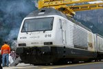 Re 465 016 der RailCare beim Publikumsanlass am 4.6.2016 in Erstfeld.