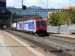 SBB - Loks 474 005 und 474 018 vor Gterzug bei der durchfahrt im Bahnhof Bellinzona am 18.09.2013