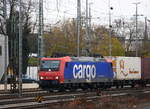 482 021-3 von SBB-Cargo kommt aus Richtung Köln,Aachen-Hbf,Aachen-Schanz mit einem Containerzug aus Gallarate(I) nach Antwerpen-Noord(B) und fährt in Aachen-West ein.