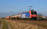 Am 15.01.18 führte 482 034 ihren Güterzug durch Delitzsch Richtung Eilenburg.