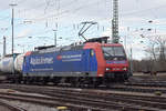 Re 482 022-1 durchfährt den badischen Bahnhof. Die Aufnahme stammt vom 14.02.2020.