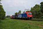 WRS (Widmer Rail Services AG) 482 036-1 mit drei SBB Cargo Rangierloks (Tm 232 201-4, Tm 232 129-7 und Tm 232 102-4) und 482 048-6 am 10.05.20 als Überführung in Hanau West 