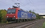 Lokomotive 482 014-8 hat am 21.10.2020 in Lintorf Lok 193 535 im Schlepp.