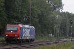 Die SBB Cargo 482 026 am 19.7.11 bei einem heftigen Regenschauer als Lz in Ratingen-Lintorf.