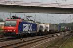 SBB Cargo 482 018 am 23.8.11 mit einem Güterzug bei der Durchfahrt durch Duisburg-Entenfang.