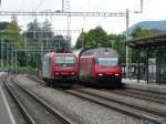 SBB - Lokzug 482 012-2 neben 460 016-9 in Sissach am 28.07.2012