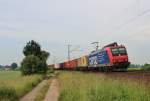 Am 19.Juni 2013 war SBBC 482 009 mit einem Containerzug bei Burgstemmen auf dem Weg Richtung Norden.