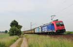 Am 19.Juni 2013 war SBBC 482 045 mit E186 136 und einem Altmann-Zug bei Burgstemmen auf dem Weg Richtung Norden.