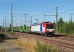 482 042-9 der SETG durchfährt am 22.07.13 mit einem leeren Holzzug zum Konstinkai in Lübeck das Stadtgebiet von Bad Oldesloe.