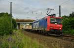 482 034-6 von SBBCargo mit einen Containerzug bei Fulda/Götzenhof am 10.06.15